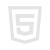 HTML logo. Shield logo with 5 in negative space.